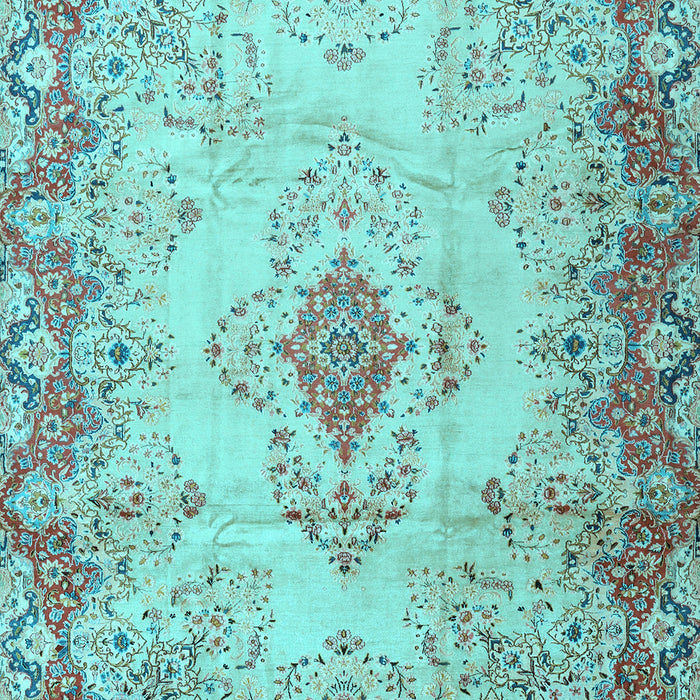 Machine Washable Persian Light Blue Traditional Rug, wshtr2590lblu