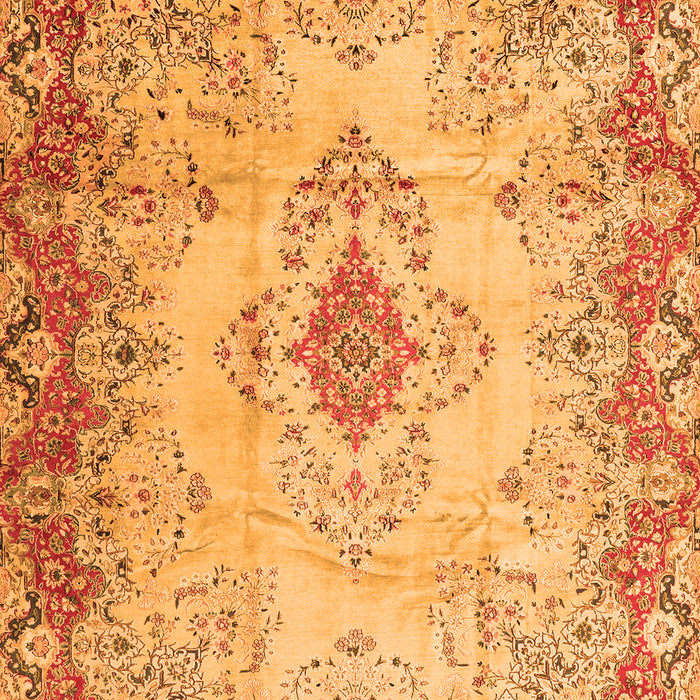 Serging Thickness of Machine Washable Persian Orange Traditional Area Rugs, wshtr2590org