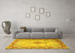 Machine Washable Persian Yellow Traditional Rug in a Living Room, wshtr2590yw