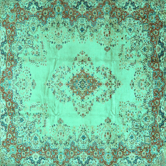 Square Persian Turquoise Traditional Rug, tr2590turq