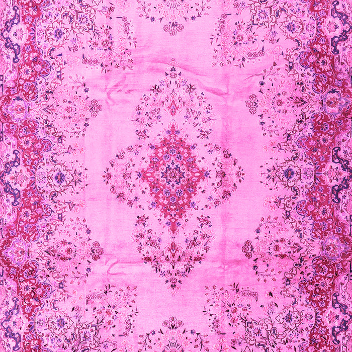 Machine Washable Persian Pink Traditional Rug, wshtr2590pnk
