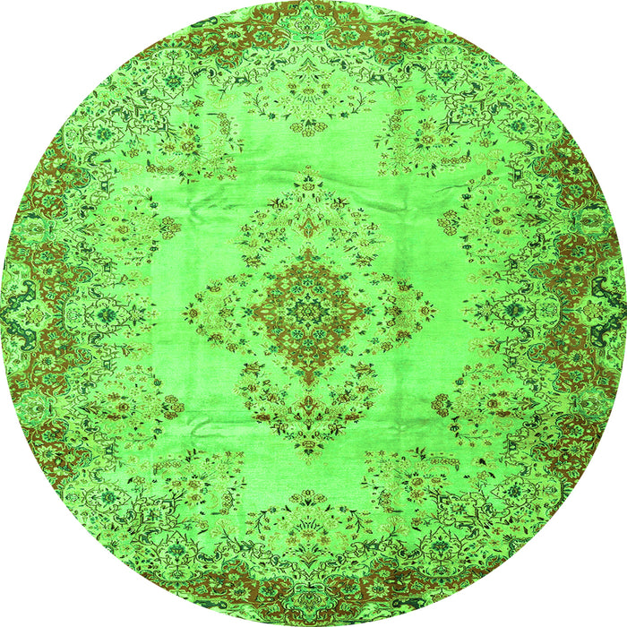 Machine Washable Persian Green Traditional Area Rugs, wshtr2590grn