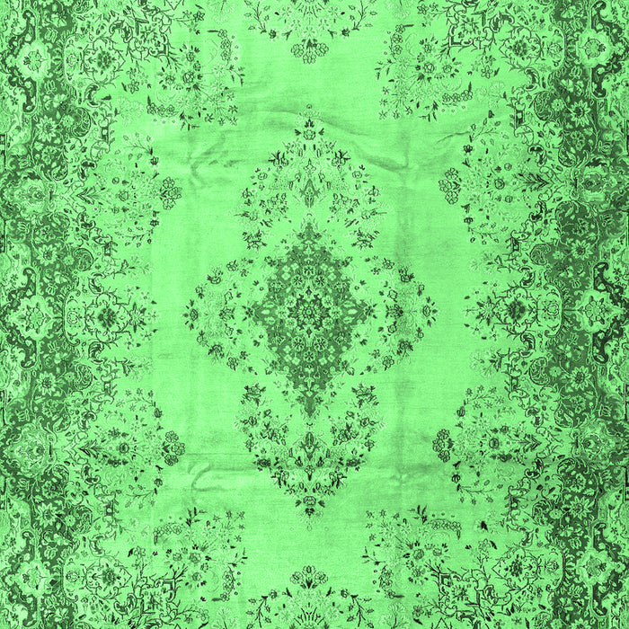 Machine Washable Persian Emerald Green Traditional Area Rugs, wshtr2590emgrn