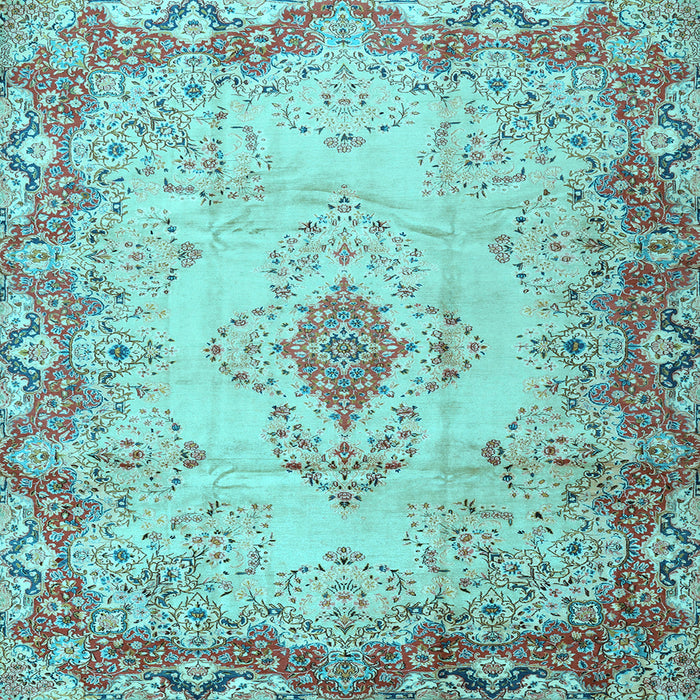 Square Persian Light Blue Traditional Rug, tr2590lblu