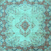 Square Persian Light Blue Traditional Rug, tr2590lblu