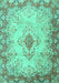 Machine Washable Persian Turquoise Traditional Area Rugs, wshtr2590turq