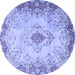 Round Persian Blue Traditional Rug, tr2590blu