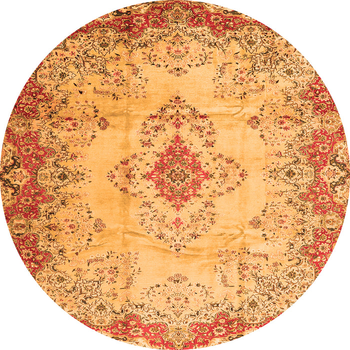 Square Persian Orange Traditional Rug, tr2590org