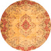 Square Persian Orange Traditional Rug, tr2590org