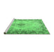 Sideview of Machine Washable Persian Emerald Green Traditional Area Rugs, wshtr2590emgrn