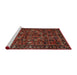 Sideview of Machine Washable Traditional Sienna Brown Rug, wshtr2591