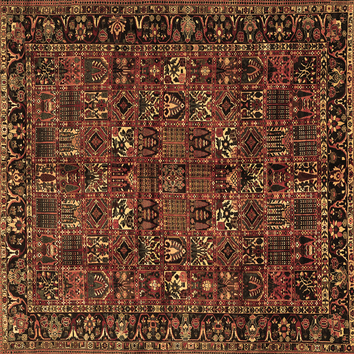 Square Persian Brown Traditional Rug, tr2591brn
