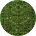 Machine Washable Persian Green Traditional Area Rugs, wshtr2591grn