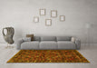 Machine Washable Persian Yellow Traditional Rug in a Living Room, wshtr2591yw