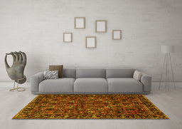 Machine Washable Persian Yellow Traditional Rug in a Living Room, wshtr2591yw