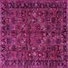 Square Machine Washable Persian Pink Traditional Rug, wshtr2591pnk