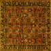 Square Machine Washable Persian Yellow Traditional Rug, wshtr2591yw