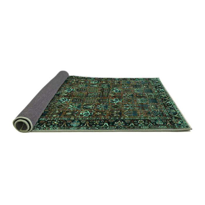 Sideview of Persian Turquoise Traditional Rug, tr2591turq