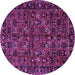 Round Persian Purple Traditional Rug, tr2591pur