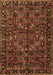 Machine Washable Persian Brown Traditional Rug, wshtr2591brn