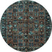 Round Persian Light Blue Traditional Rug, tr2591lblu