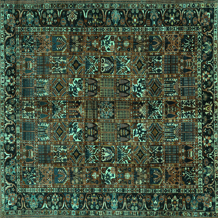 Square Persian Turquoise Traditional Rug, tr2591turq