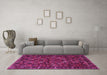 Machine Washable Persian Pink Traditional Rug in a Living Room, wshtr2591pnk