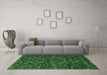 Machine Washable Persian Emerald Green Traditional Area Rugs in a Living Room,, wshtr2591emgrn