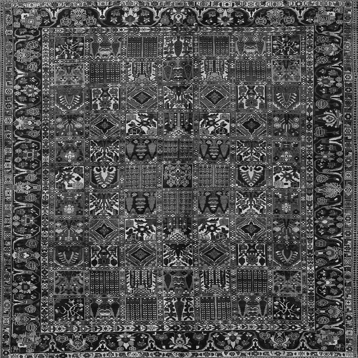 Round Machine Washable Persian Gray Traditional Rug, wshtr2591gry