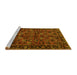 Sideview of Machine Washable Persian Yellow Traditional Rug, wshtr2591yw