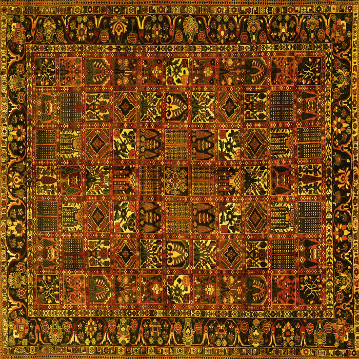 Square Persian Yellow Traditional Rug, tr2591yw