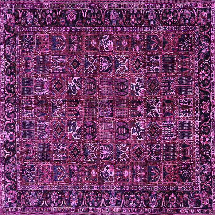 Square Machine Washable Persian Purple Traditional Area Rugs, wshtr2591pur