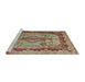 Sideview of Machine Washable Traditional Chestnut Brown Rug, wshtr2592