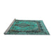 Sideview of Machine Washable Persian Light Blue Traditional Rug, wshtr2592lblu