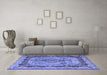 Machine Washable Persian Blue Traditional Rug in a Living Room, wshtr2592blu