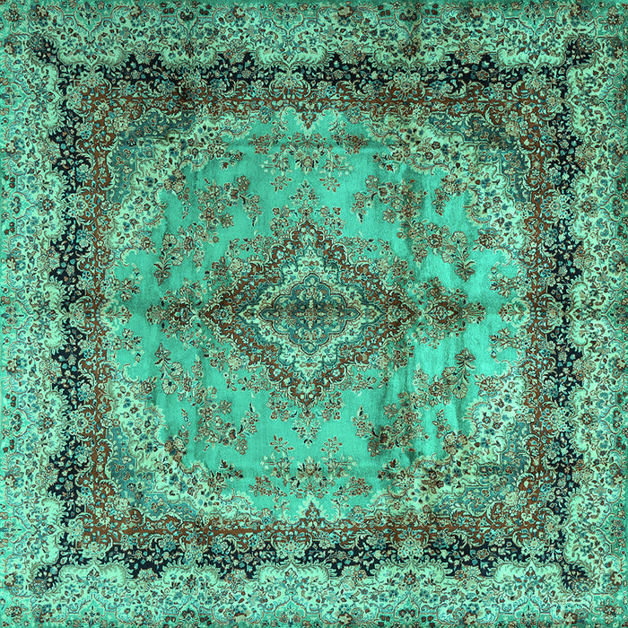 Square Persian Turquoise Traditional Rug, tr2592turq