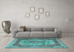 Machine Washable Persian Light Blue Traditional Rug in a Living Room, wshtr2592lblu