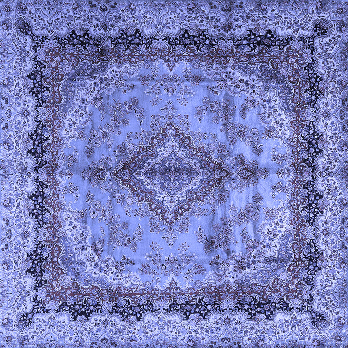 Square Machine Washable Persian Blue Traditional Rug, wshtr2592blu