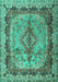 Machine Washable Persian Turquoise Traditional Area Rugs, wshtr2592turq