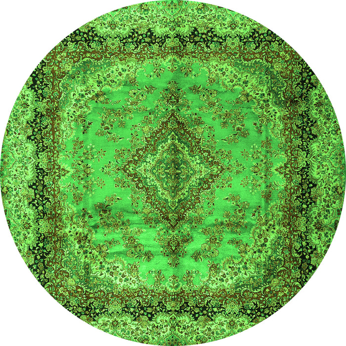 Machine Washable Persian Green Traditional Area Rugs, wshtr2592grn