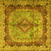 Square Persian Yellow Traditional Rug, tr2592yw