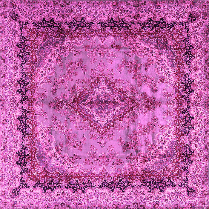 Square Machine Washable Persian Pink Traditional Rug, wshtr2592pnk