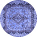 Round Persian Blue Traditional Rug, tr2592blu