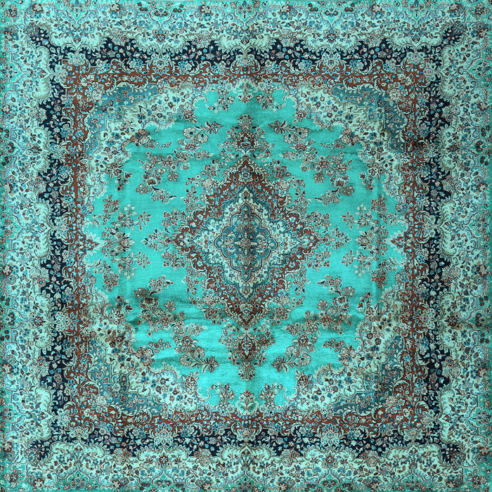 Square Machine Washable Persian Light Blue Traditional Rug, wshtr2592lblu