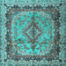 Square Machine Washable Persian Light Blue Traditional Rug, wshtr2592lblu