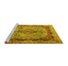 Sideview of Machine Washable Persian Yellow Traditional Rug, wshtr2592yw