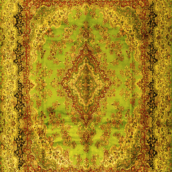 Machine Washable Persian Yellow Traditional Rug, wshtr2592yw