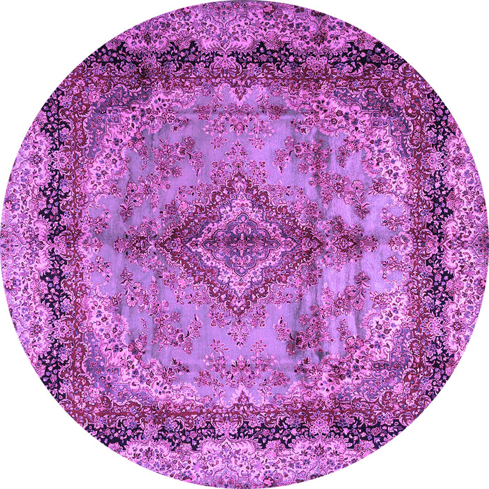 Round Persian Purple Traditional Rug, tr2592pur
