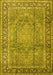 Machine Washable Persian Yellow Traditional Rug, wshtr2593yw