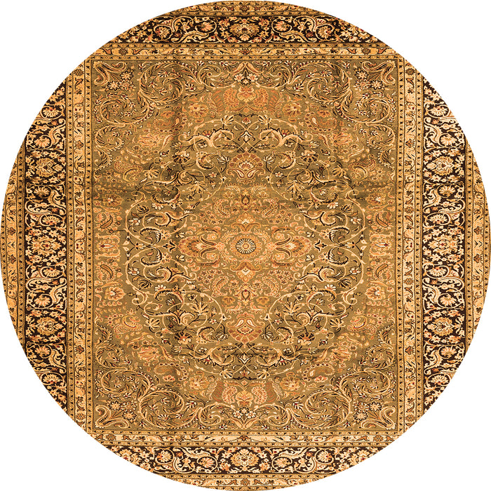 Machine Washable Persian Orange Traditional Area Rugs, wshtr2593org